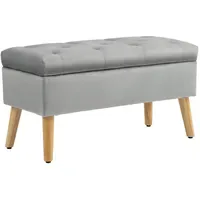 Homcom Polsterbank Samt Grau 80 x 35 x 42