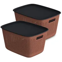 Kreher Kreher® Aufbewahrungsbox Mehrzweckkorb mit Deckel. Ideal für Kleiderschrank