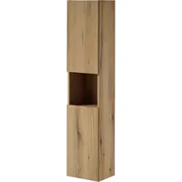 [en.casa] Hochschrank Skelbolu 140x30x25 cm Eichenoptik