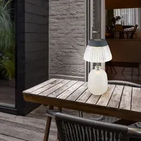GLOBO Solarleuchte Tischlampe Tischleuchte Gartenlampe Akku Glas BigLight