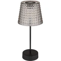 GLOBO Außenlampe Solarlampe Tischleuchte LED Gartenlampe Kristallleuchte rauchfarben. Kunststoff