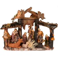 Brubaker Weihnachtskrippe - 34 cm Tischkrippe Weihnachtsfigur mit handbemalten