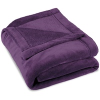 CELINATEX Flauschige Kuscheldecke 150 x 200 cm lila Decke