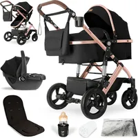Bergsteiger Nizza 3 in 1 Kinderwagen, Kombikinderwagen Komplettset, Babywanne