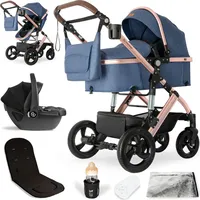 Bergsteiger Nizza 3 in 1 Kinderwagen, Kombikinderwagen Komplettset, Babywanne