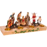 Brubaker Krippenfigur Kerzenhalter - Weihnachtskrippe für Kerzen mit 3
