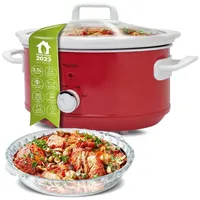 TurboTronic Slowcooker 3,5 Liter Schongarer mit Warmhaltefunktion, Dampfgarer, Schmortopf