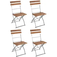 LINDER EXCLUSIV 4er Set Biergartenstuhl Gartenstuhl klappbar - Metall