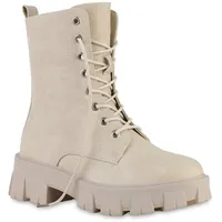 VAN HILL Damen Plateau Boots in Beige