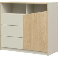 Mirjan24 Kommode, Beige, Eiche, Holzwerkstoff, 3 Schubladen, Rechteckig, 100x91x41