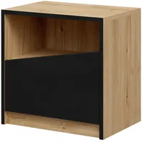 Mirjan24 Nachttisch-Set, Eiche, Schwarz, Holzwerkstoff, Rechteckig, 50x50x36 cm, Schlafzimmer,