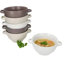 Mambocat 6x Sandy Suppentasse 450ml mit Henkeln Suppenterrine stapelbar