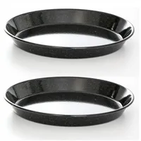 CULINARIO 2er Set Emaille Pizzablech/Zwiebelkuchenblech Ø 32cm, rund, antihaft,