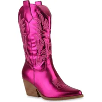 VAN HILL Cowboystiefel Ella in Fuchsia Metallic - Gr.: