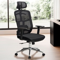 FineBuy Bürostuhl FineBuy Schreibtischstuhl Mesh Schwarz Drehstuhl Ergonomisch 120