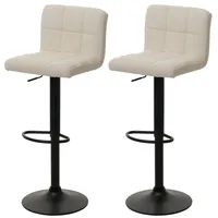 Mendler 2er-Set Barhocker HWC-G87, Tresenhocker Barstuhl, höhenverstellbar drehbar, Stoff