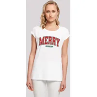 F4NT4STIC T-Shirt Weihnachten Varsity Retro in weiß | Gr.: