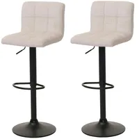 Mendler 2er-Set Barhocker HWC-G87, Tresenhocker Barstuhl, höhenverstellbar drehbar, Stoff