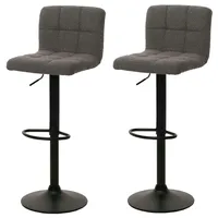 Mendler 2er-Set Barhocker HWC-G87, Tresenhocker Barstuhl, höhenverstellbar drehbar, Stoff