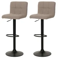 Mendler 2er-Set Barhocker HWC-G87, Tresenhocker Barstuhl, höhenverstellbar drehbar, Stoff