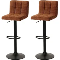 Mendler 2er-Set Barhocker HWC-G87, Tresenhocker Barstuhl, höhenverstellbar drehbar, Stoff