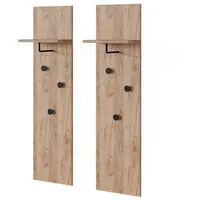 Vicco Garderobe Siri, Goldkraft Eiche, Set mit 2 Wandgarderoben