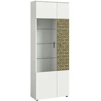 VCM Prisma Vitrinenschrank 2 Türen weiß.