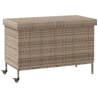 VidaXL Gartentruhe mit Rollen Grau 110x55x73 cm Poly Rattan
