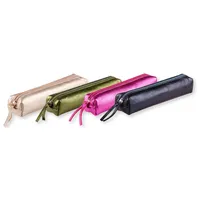 Clairefontaine 4x Schlampermäppchen aus Leder Cuirisé TM 4x2,5x19,5cm -