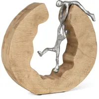 Moritz Skulptur Teamwork 29x28x6cm Holzdeko Modern Wohnzimmer