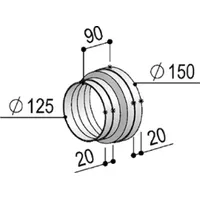 Berbel ablufttechnik gmbh berbel System 150 Reduzierstück Ø125/150 6000323