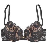 JETTE Push-up-BH Damen schwarz-caramel Gr.75B