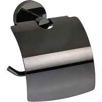 Brillantbad BEMATIT Papierrollenhalter mit Deckel Messing Metallic Grau poliert