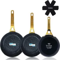 Briebe Gold Titanium Set 3 Antihaft-Induktionspfannen Titan, 20-24-28m, geschmiedetes