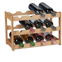 Relaxdays Weinregal, 12 Flaschen, Bambus, HxBxT: 30 x 45