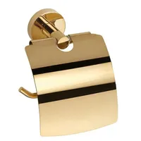Brillantbad BILLO Papierrollenhalter mit Deckel Messing Gold poliert 80x140x155