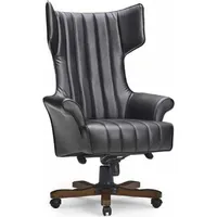 JV moebel Chefsessel Holz/Kunstleder Schwarz