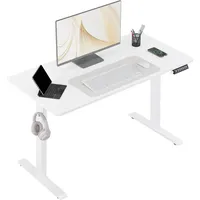 Woltu Schreibtisch Computertisch mit USB-Ladeanschluss, Weiß 120x60 cm -
