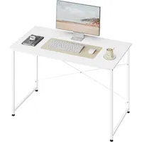 Woltu Schreibtisch, Weiß, Metall, Rechteckig, eckig, 140x75x60 cm, Arbeitszimmer,