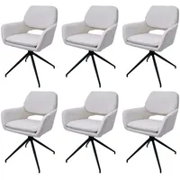 Mendler 6er-Set Esszimmerstuhl HWC-N74, Küchenstuhl, drehbar Auto-Return, Stoff Bouclé