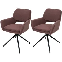 Mendler 2er-Set Esszimmerstuhl HWC-N74, Küchenstuhl, drehbar Auto-Return, Stoff Bouclé