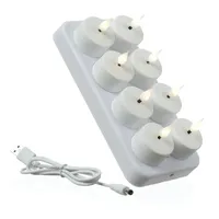 MARELIDA LED Teelichter 8 Stück mit Ladestation wiederaufladbar D: