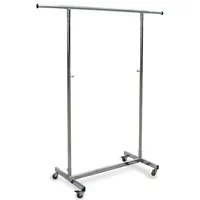 GERSO Reiserollständer höhenverstellbar 100-180cm Kleiderstange rollbar ausziehbar 98-135cm Kleiderständer