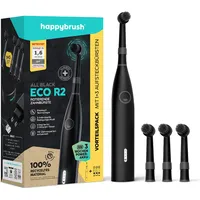 Happybrush ECO R2 Allblack + 3 Refills (Oszillierende Zahnbürste)