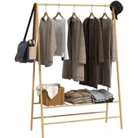 Homcom Garderobenständer Natur, Naturmaterialien, 116x160x43.5 cm, Garderobe, Garderobenständer