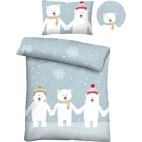 Biberna Baby Bettwäsche EISBÄR + B/L ca. 100,00x135,00