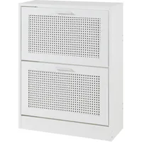 [en.casa] Schuhkipper Vesilahti 80x60x24 cm Weiß