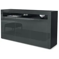 Vladon Sideboard Grau, Holzwerkstoff, 155x92x40 cm) Wohnzimmer, Kommoden -