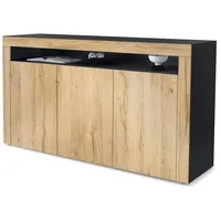 Vladon Sideboard Eiche, Holzwerkstoff, 155x92x40 cm, Wohnzimmer, Kommoden, Sideboards,