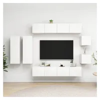 VidaXL 8-tlg. TV-Schrank-Set Weiß Holzwerkstoff
